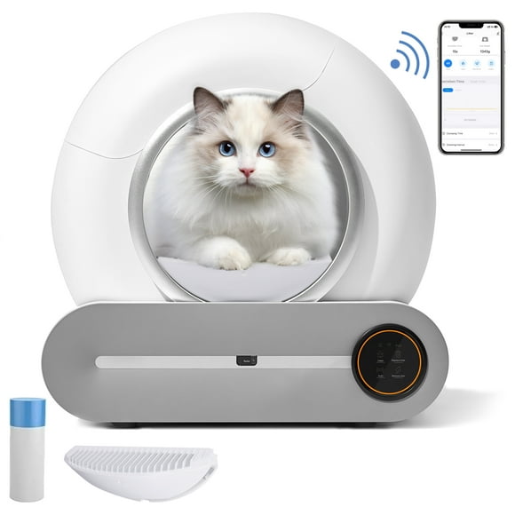 TAKOYI Self Cleaning Litter Box, Automatic Cat Litter Box with App Control Support, Integrated Safety Protection Smart Auto Cat Litter Box with Liner
