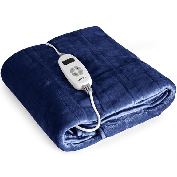 TAKTICK Electric Heated Throw Blanket (Navy Blue)