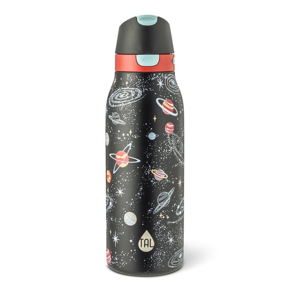 TAL 20oz Stainless Steel 2-in-1 Straw and Chug Water Bottle with Push Lid, Space