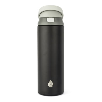 TAL 24oz Stainless Steel 2-in-1 Water Bottle with Straw and Chug Lid, Black
