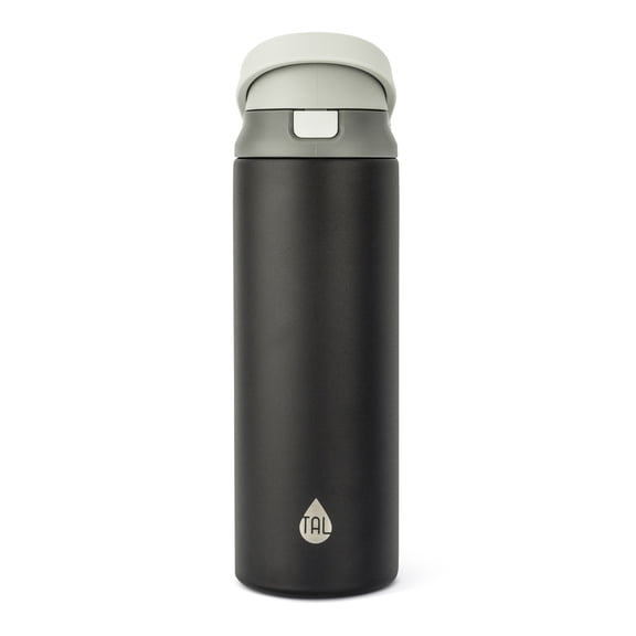 TAL 24oz Stainless Steel 2-in-1 Water Bottle with Straw and Chug Lid, Black