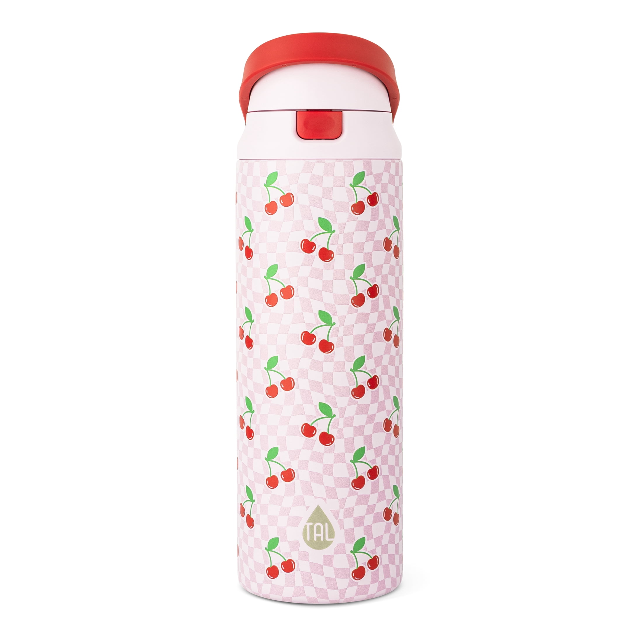 TAL 24oz Stainless Steel 2-in-1 Water Bottle with Straw and Chug Lid, Cherry