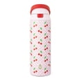 thumbnail interactive-video image 1 of TAL 24oz Stainless Steel 2-in-1 Water Bottle with Straw and Chug Lid, Cherry, 1 of 11