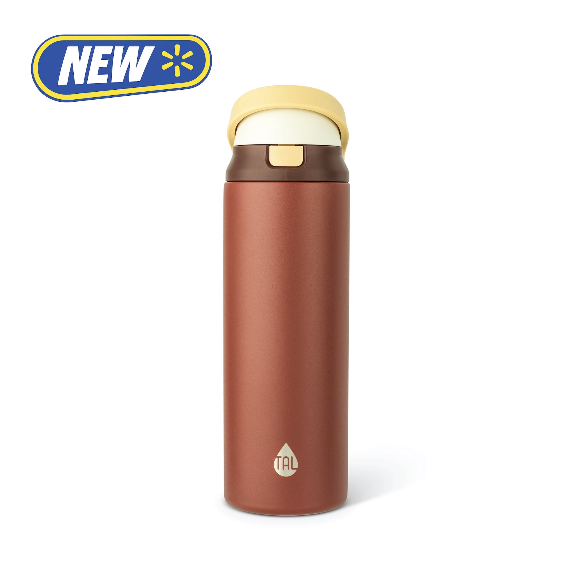 TAL 24oz Stainless Steel 2-in-1 Water Bottle with Straw and Chug Lid, Burgundy