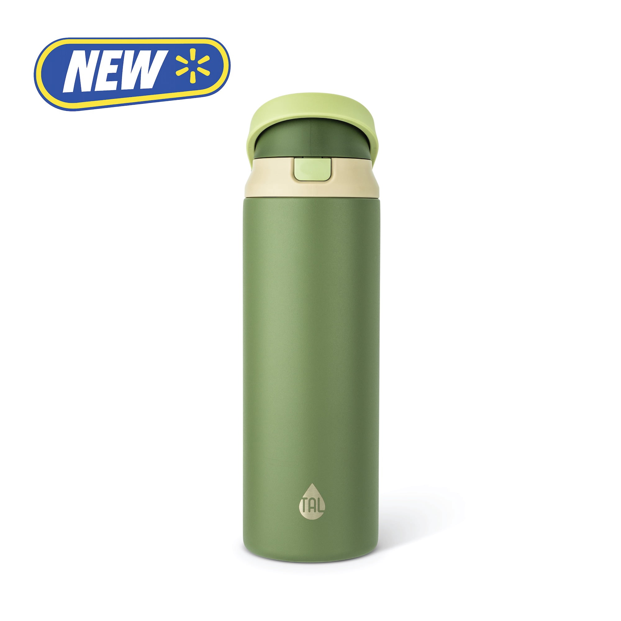 TAL 24oz Stainless Steel 2-in-1 Water Bottle with Straw and Chug Lid, Olive