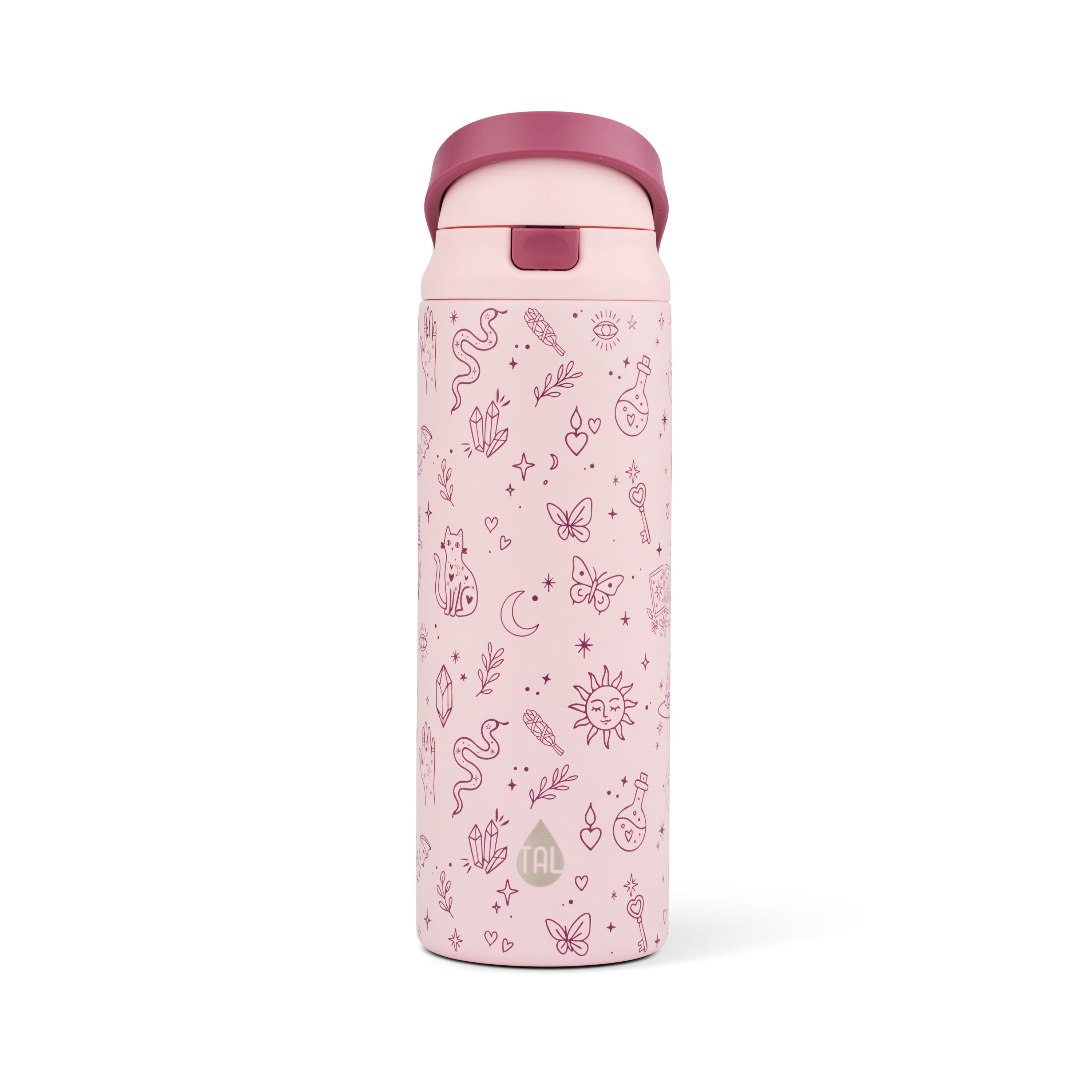 TAL 24oz Stainless Steel 2-in-1 Water Bottle with Straw and Chug Lid, Pink Halloween
