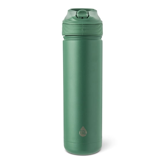 TAL 26oz Stainless Steel Ranger Water Bottle with Easy Sip Straw, Forest Green