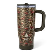 Cely x TAL 32oz Stainless Steel Skye Tumbler with Handle and Fip-up Straw, Cheetah