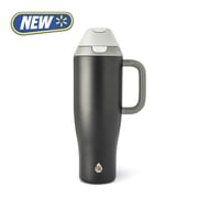 TAL 40oz Stainless Steel 2-in-1 Straw and Chug Tumbler with Push Lid and Handle, Black