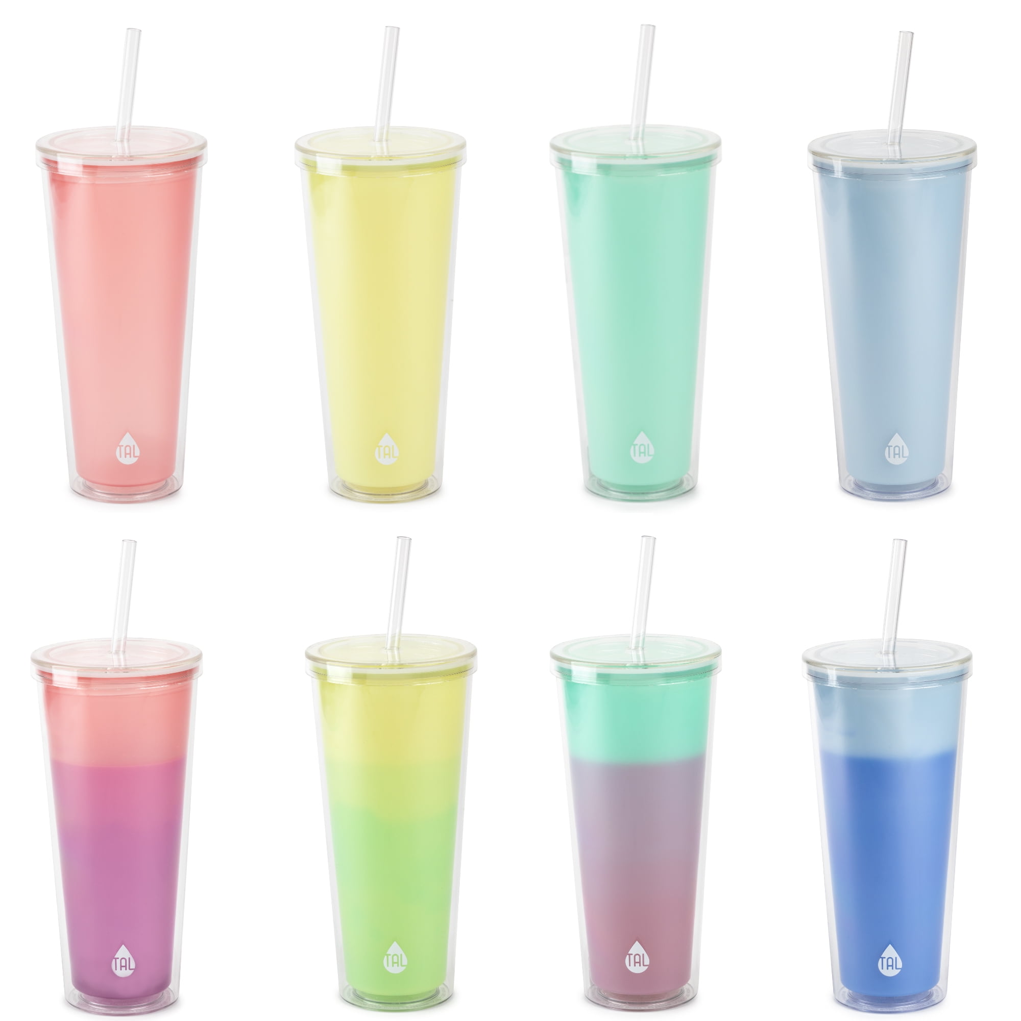 TAL Double Walled Color Changing Tumblers 2 Pack, 24 fl oz, Black