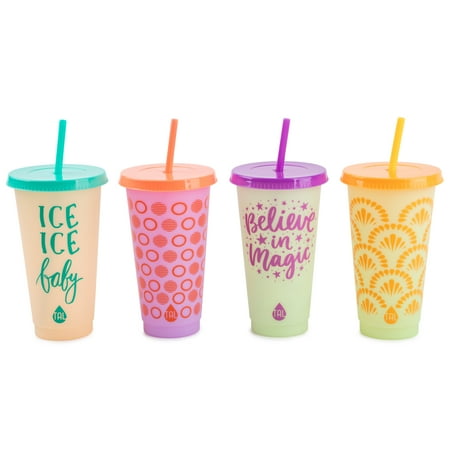 TAL Color Changing Plastic Tumbler Cups 24 fl oz, Multi Color