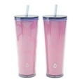 thumbnail image 1 of TAL Double Walled Color Changing Tumblers 2 Pack, 24 fl oz, Heart Pink, 1 of 4