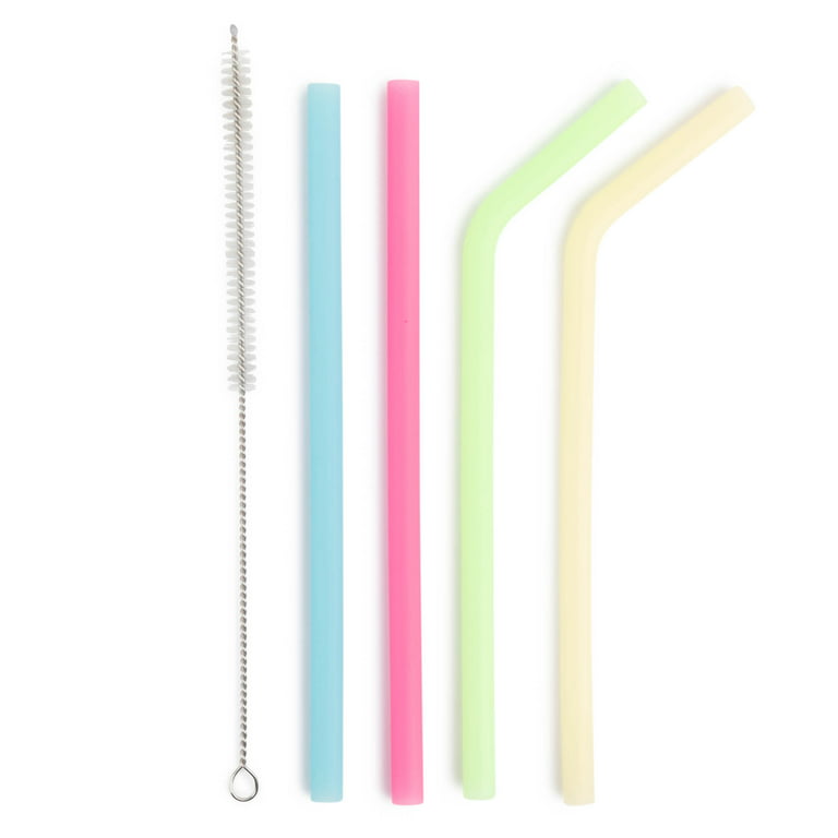 Pastel Silicone Straw Set - Eco-Friendly