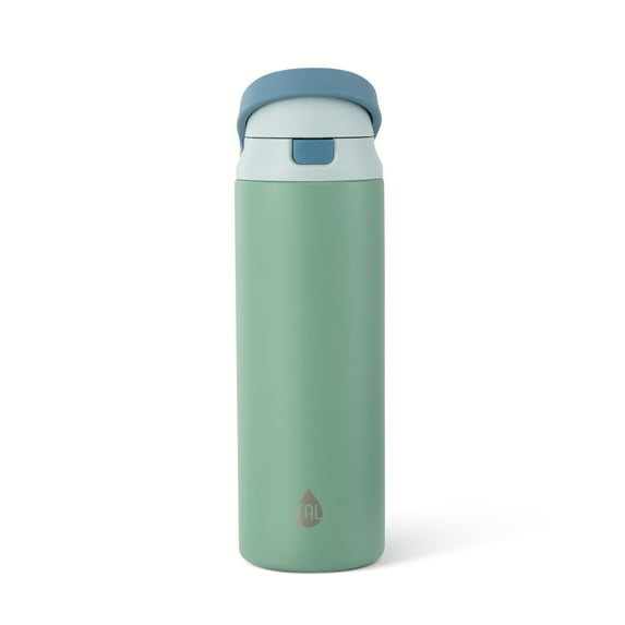 TAL 24oz Stainless Steel 2-in-1 Straw and Chug Water Bottle with Push Lid, Sage