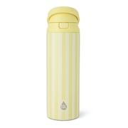 TAL 24oz Stainless Steel 2-in-1 Straw and Chug Water Bottle with Push Lid, Yellow Stripes