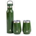thumbnail image 1 of TAL Stainless Steel 26 fl oz Merlot Bottle and 12 fl oz Wine Tumbler, 3 Piece Set, Green Speckle, 1 of 5