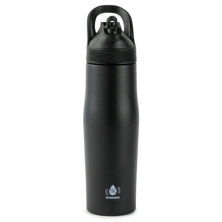 TAL Stainless Steel Antimicrobial Tumbler Water Bottle 20 fl oz, Black 