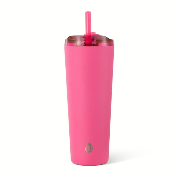 TAL Stainless Steel Ash Tumbler with Removeable Straw and Sip Lid 26 fl oz, Pink