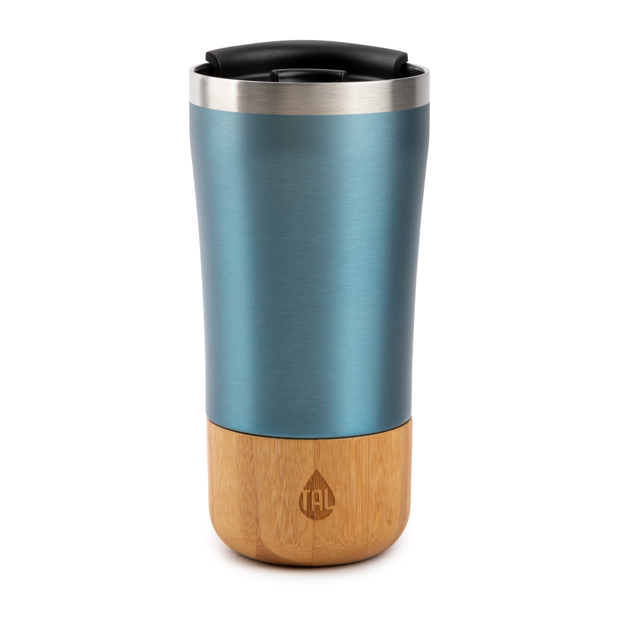 TAL Stainless Steel Bamboo Tumbler Water Bottle 16 fl oz, Blue