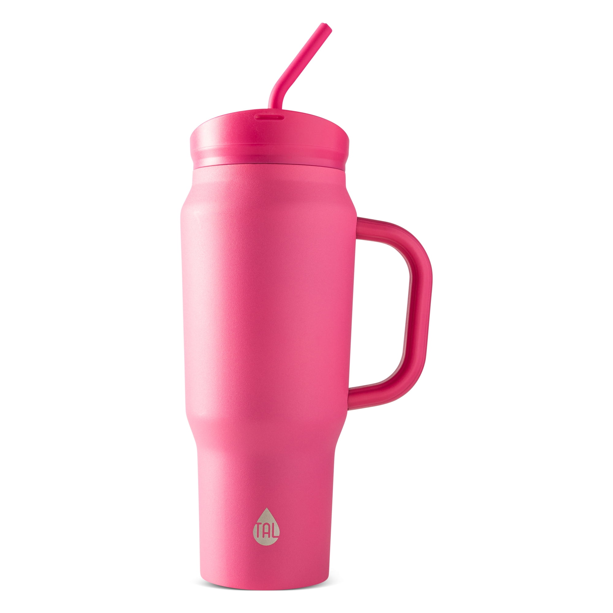 TAL 30oz Stainless Steel Basin Mug with Silicone Straw, Pink