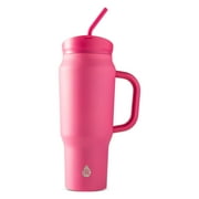 TAL 30oz Stainless Steel Basin Mug with Silicone Straw, Pink