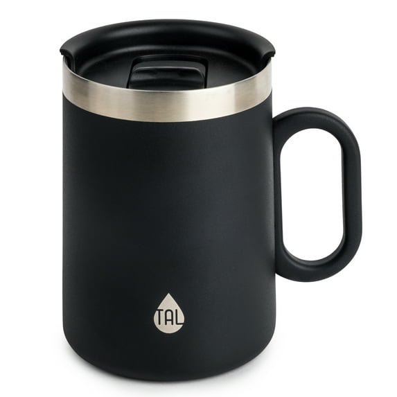 TAL Stainless Steel Brew Coffee Mug 15 fl oz, Black