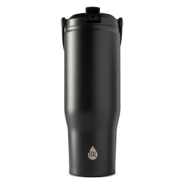 TAL Stainless Steel Hudson Tumbler with Flip-Up Straw 30oz, Black