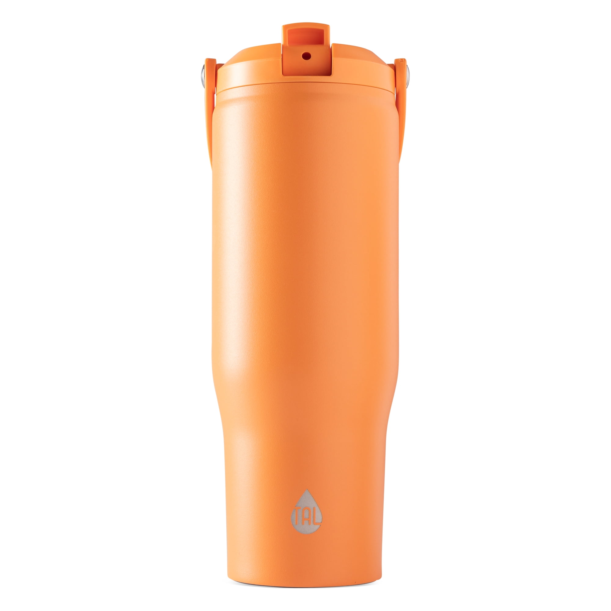 TAL Stainless Steel Hudson Tumbler with Flip-Up Straw 30oz, Orange