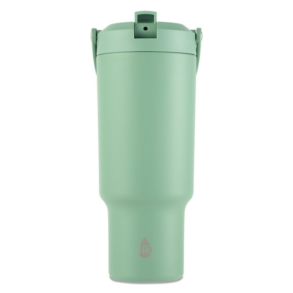 TAL Stainless Steel Hudson Tumbler with Flip-Up Straw, 40 oz, Sage