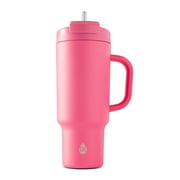TAL Stainless Steel Hudson Tumbler with Straw 40 fl oz, Bright Pink