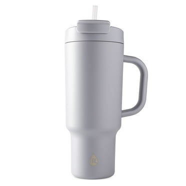 TAL Stainless Steel Hudson Tumbler with Straw 40 fl oz, Gray Blue