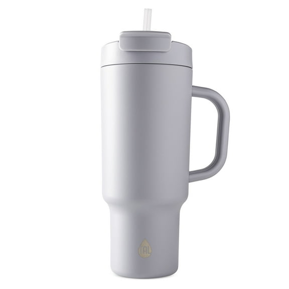 TAL Stainless Steel Hudson Tumbler with Straw 40 fl oz, Gray Blue