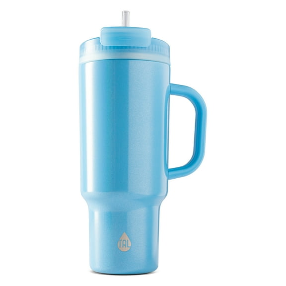 TAL Stainless Steel Hudson Tumbler with Straw 40 fl oz, Shimmering Blue