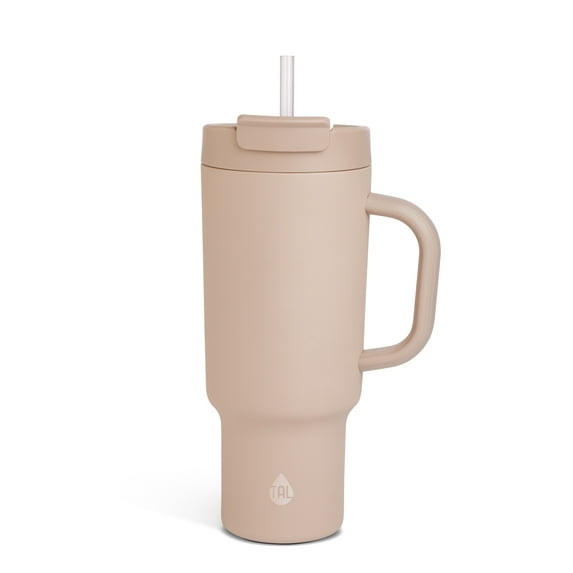TAL Stainless Steel Hudson Tumbler with Straw 40 fl oz, Taupe