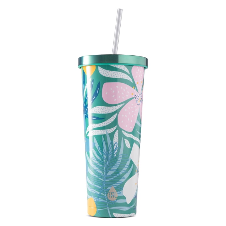 TAL Stainless Steel Ivy Tumbler with Straw 24oz, Tropical