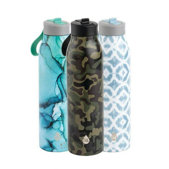 TAL Stainless Steel Modern Straw Tumbler 20 fl oz, Green Camo