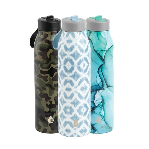 TAL Stainless Steel Modern Straw Tumbler 20 fl oz, White Mosaic