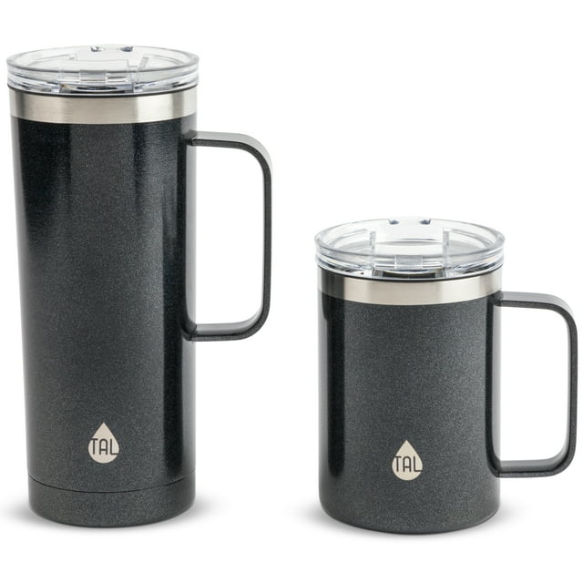 Tal Stainless Steel Mountaineer Coffee Mug 2 Pack, 20 Fl Oz And 12 Fl 