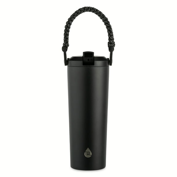 TAL Stainless Steel Hudson Paracord Handle Water Bottle 24oz, Black