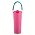thumbnail interactive-video image 1 of TAL Stainless Steel Hudson Paracord Handle Water Bottle 24oz, Pink, 1 of 11