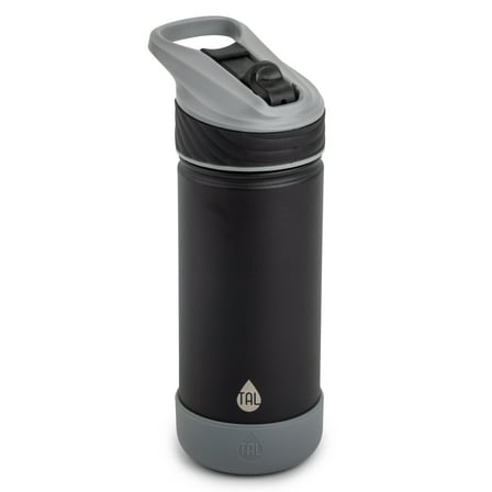 TAL Stainless Steel Ranger Straw Kids Water Bottle 18oz, Black