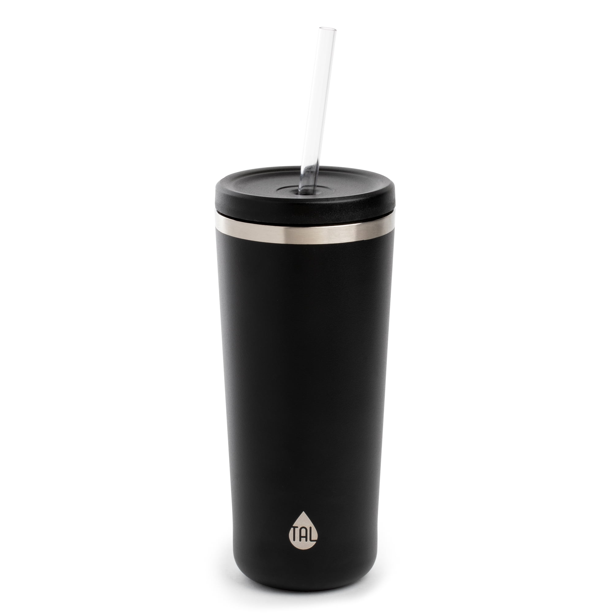Tal 24 Ounce Black Stainless Steel Ranger Tumbler with Tritan Straw