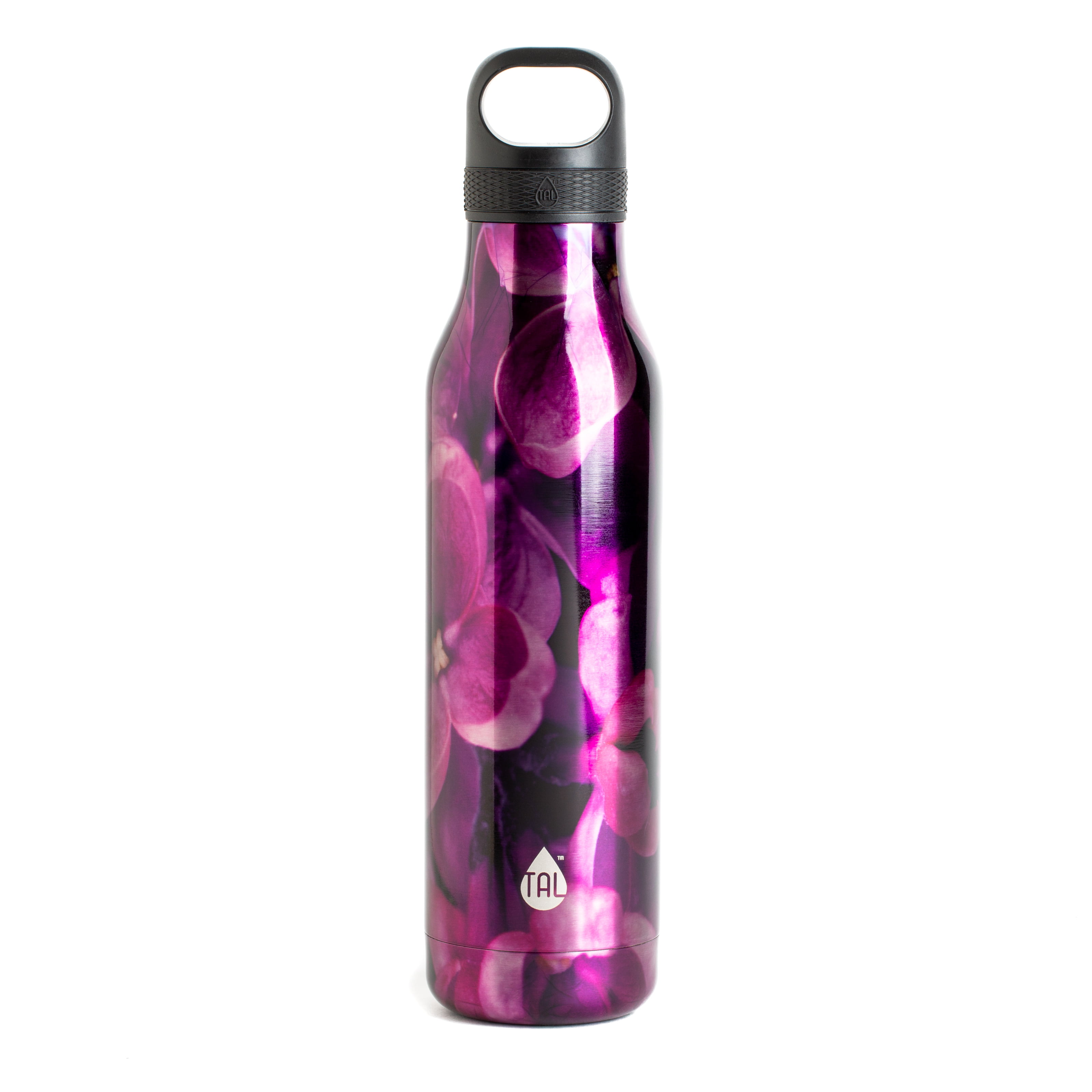 TAL Ranger 26 oz Pink and Black Solid Print Stainless Steel Water Bottle  with Wide Mouth Lid 