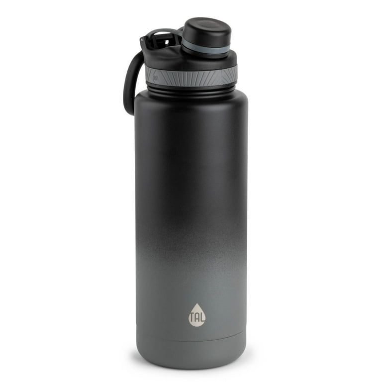 TAL Ranger 26 oz Black Solid Print Stainless Steel Water Bottle with Straw  and Flip-Top Lid (Blue)