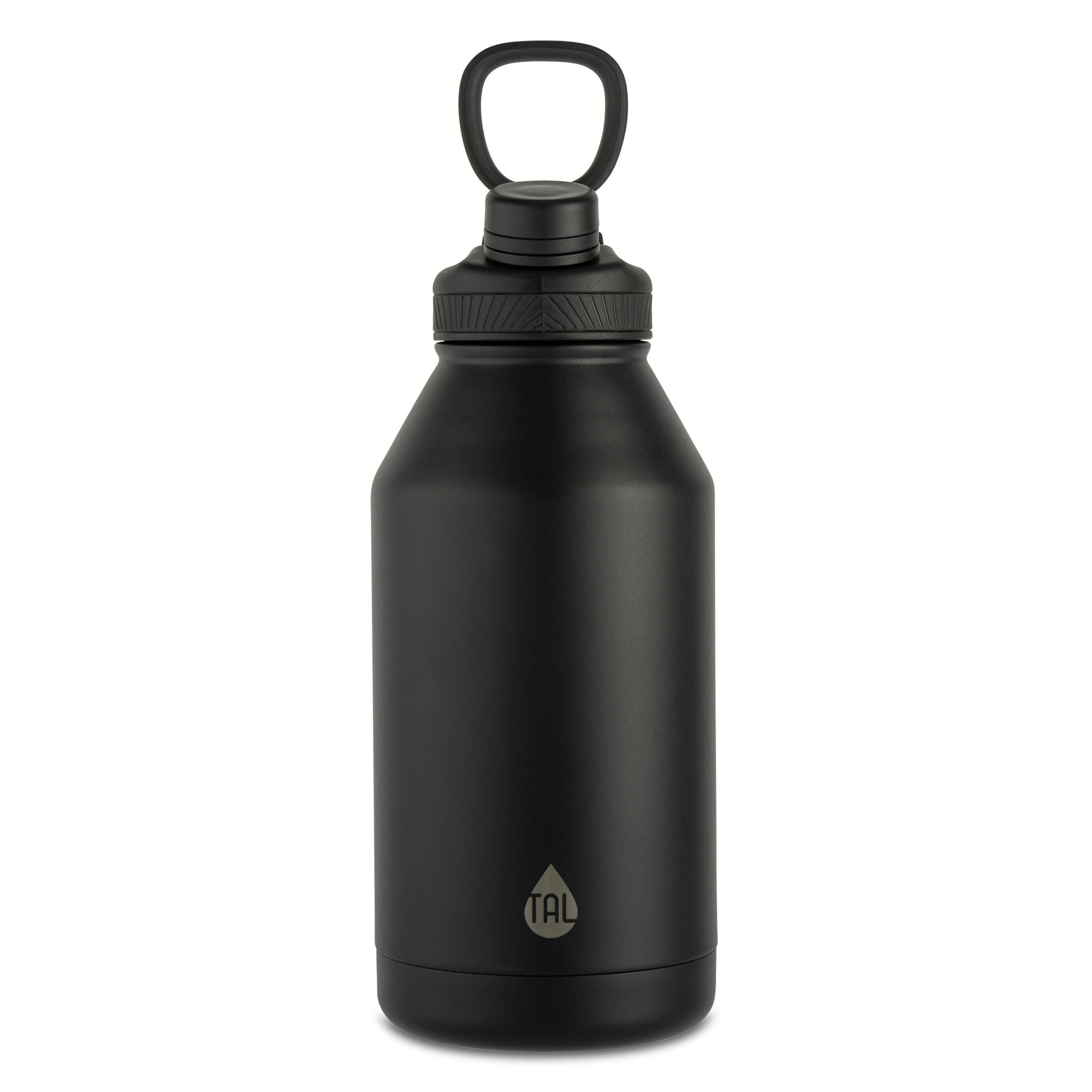 TAL 64oz Premium Stainless Steel Ranger Water Bottle, Black - Leak-proof, Condensation Free & Great for Outdoors