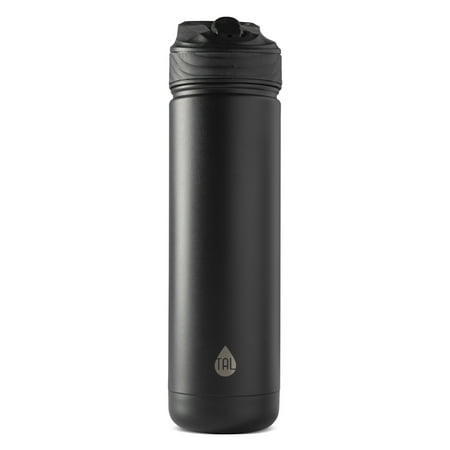 TAL 26oz Stainless Steel Ranger Water Bottle with Easy Sip Straw, Black