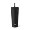thumbnail interactive-video image 1 of TAL 24oz Stainless Steel Rowan Tumbler with Silicone Straw, Black, 1 of 10