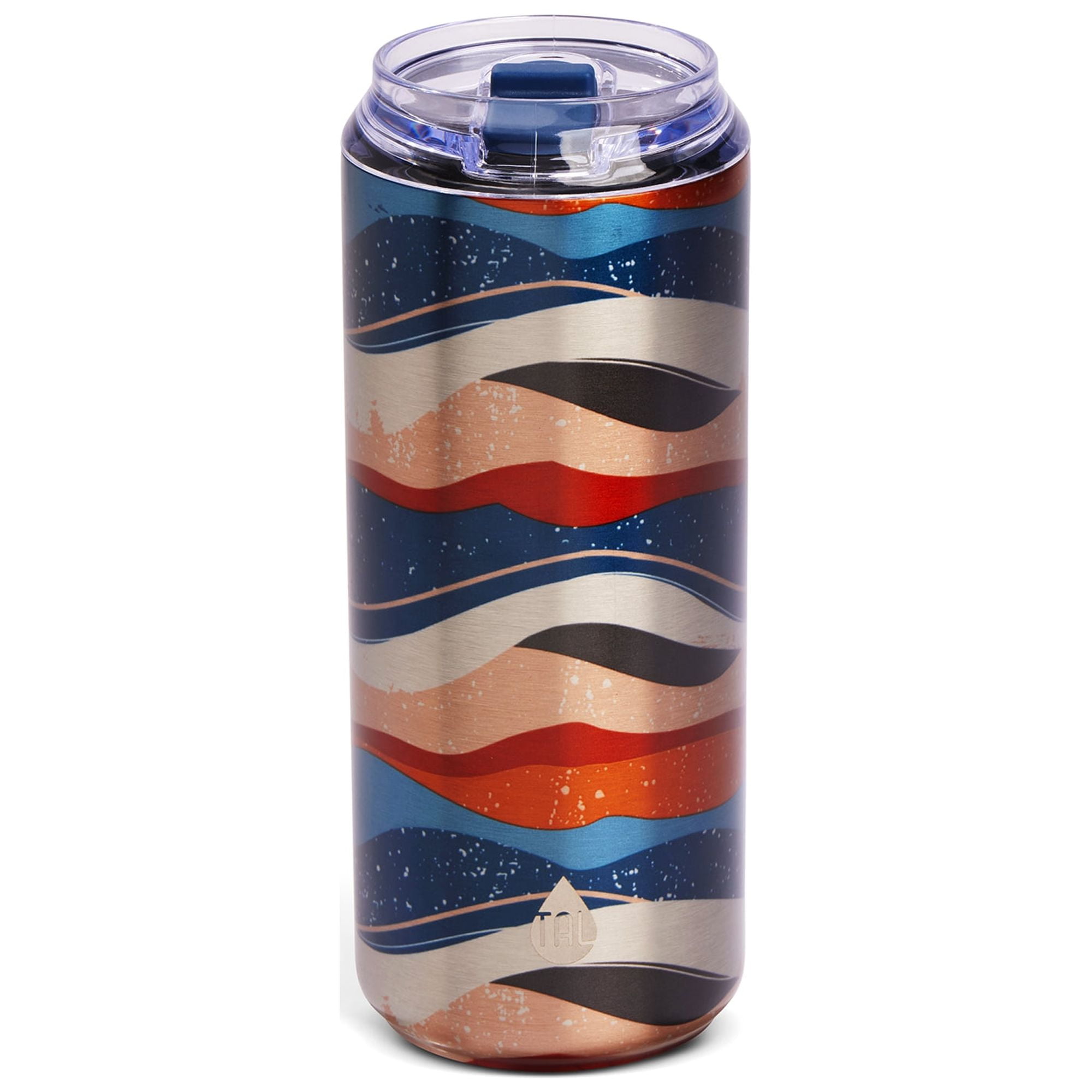 TAL Stainless Steel Tall Boy Tumbler with Sliding Splash Proof Lid 18oz, Wave