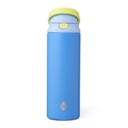 TAL 24oz Stainless Steel 2-in-1 Straw and Chug Water Bottle with Push Lid, Neon