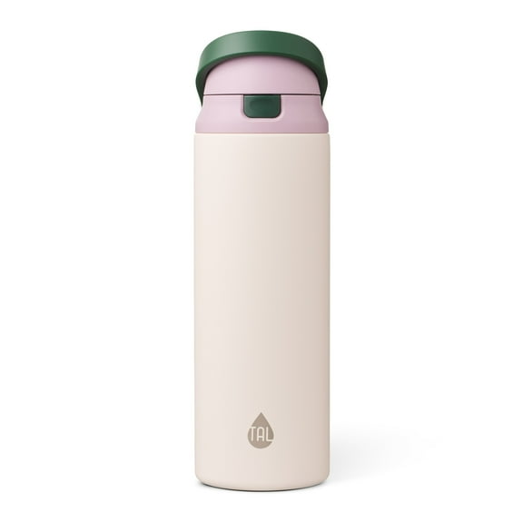 TAL Stainless Steel 2-in-1 Straw and Chug Water Bottle with Push Lid 24 fl oz, Blush